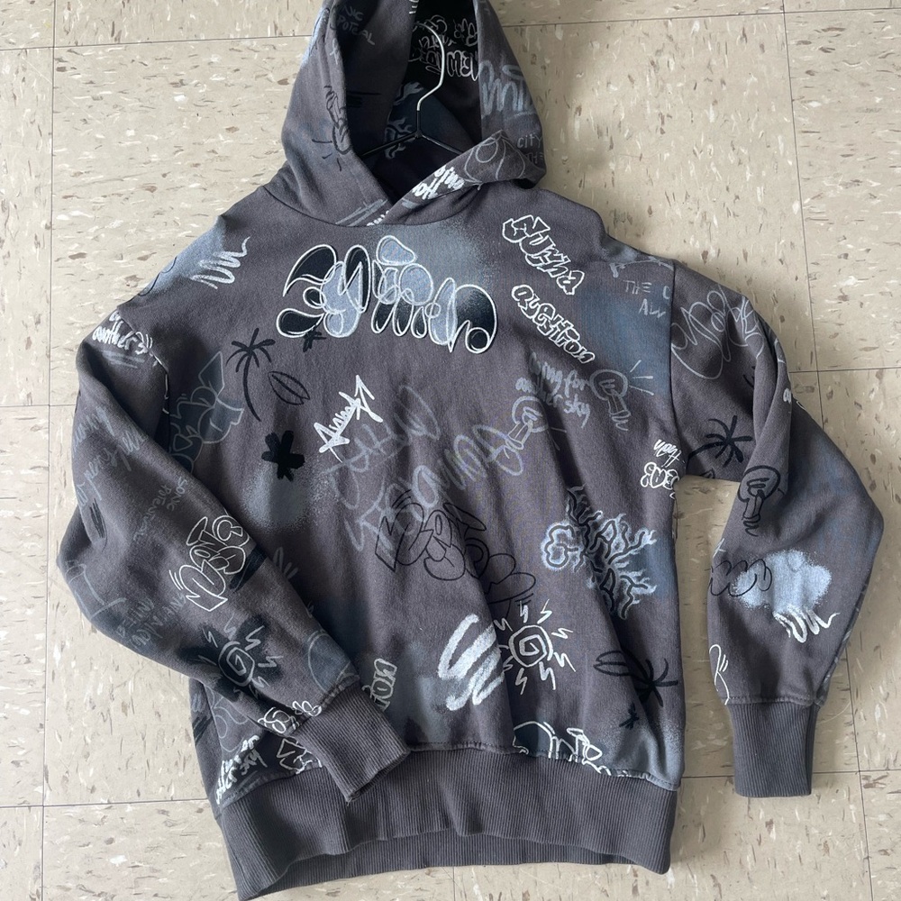 Zara Gray Graphic Hoodie